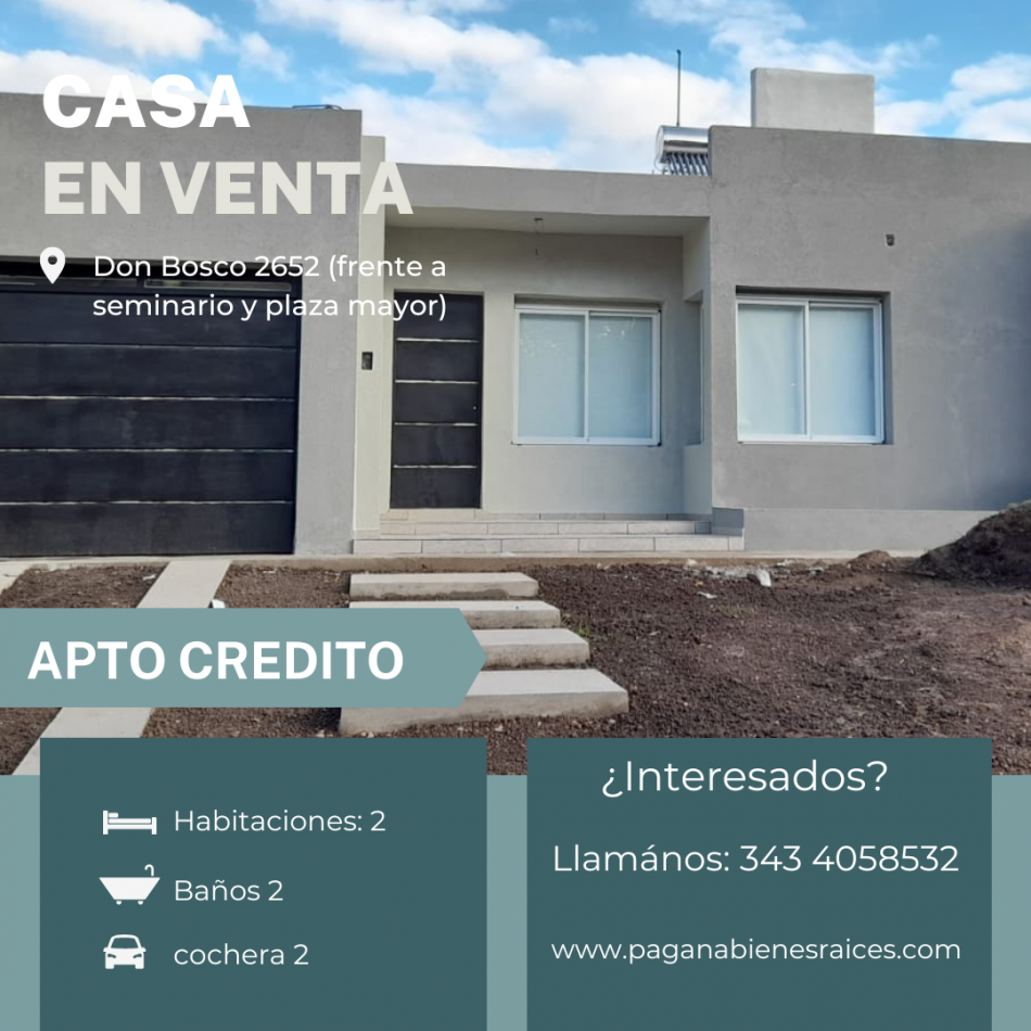 CASA EN VENTA 2 DORMITORIOS
